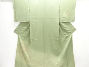 汕頭蘇州刺繍　几帳に花鶴模様一つ紋訪問着